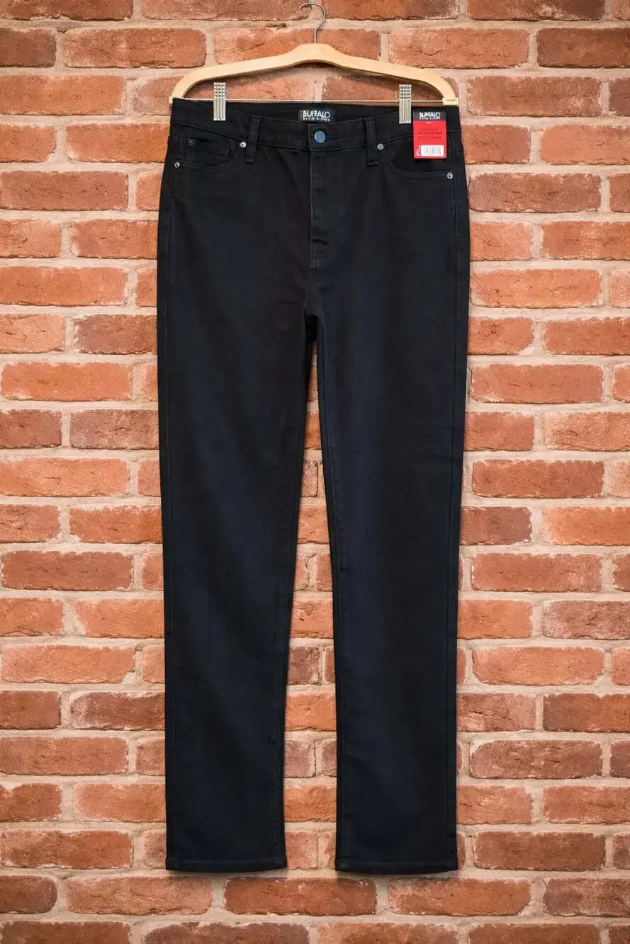 Buffalo David Bitton Women's High-Rise Straight Leg Stretch Denim Jeans, True Bl